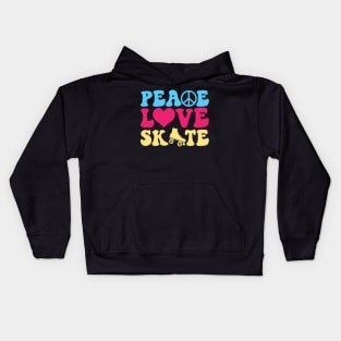 Peace Love Skate - Roller Skating - Skater Kids Hoodie